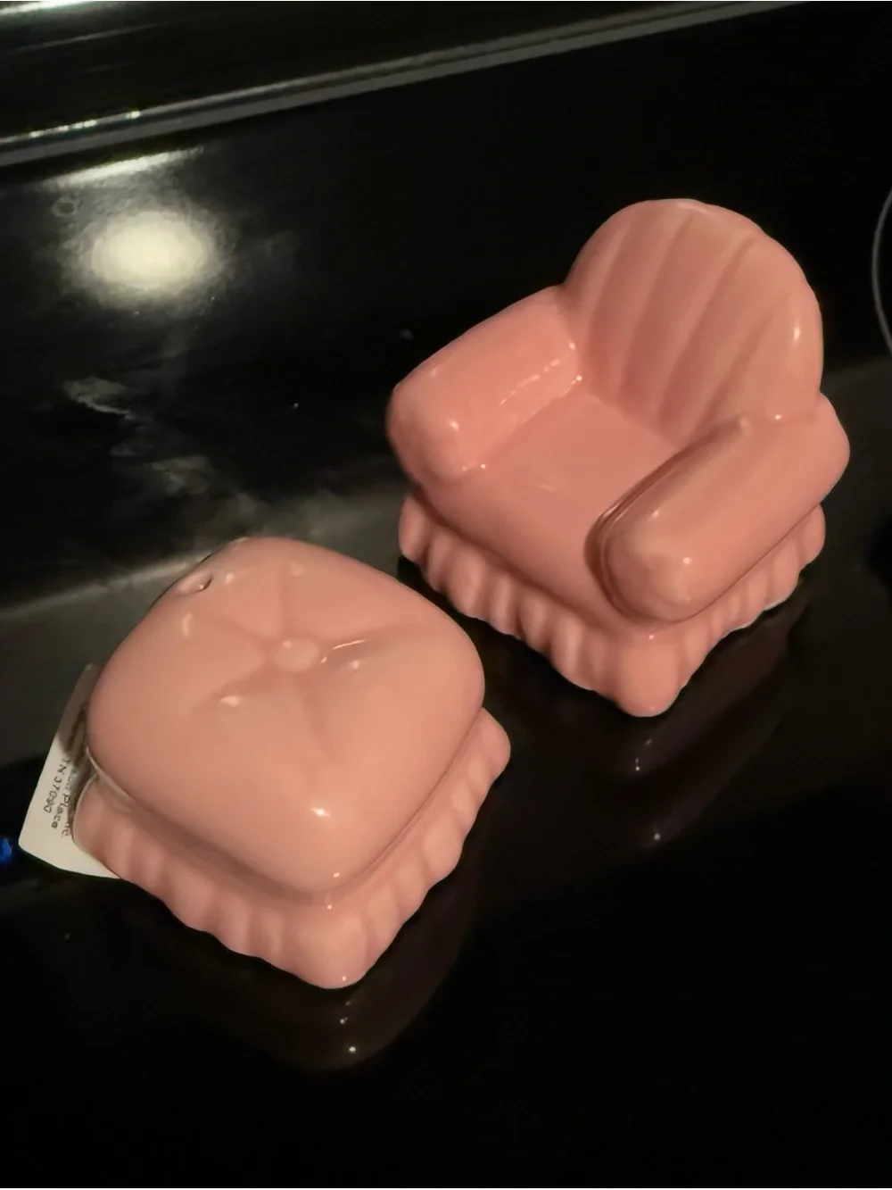 NWT chair and ottoman salt and pepper shakers